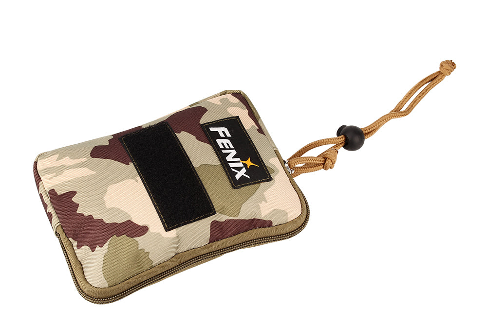 Fenix APB-30 headlamp storage bag showing a durable black fabric case with zipper for secure storage of headlamps.