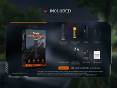 Black Fenix TK21R tactical duty flashlight with adjustable beam and rugged design, ideal for outdoor and professional use.