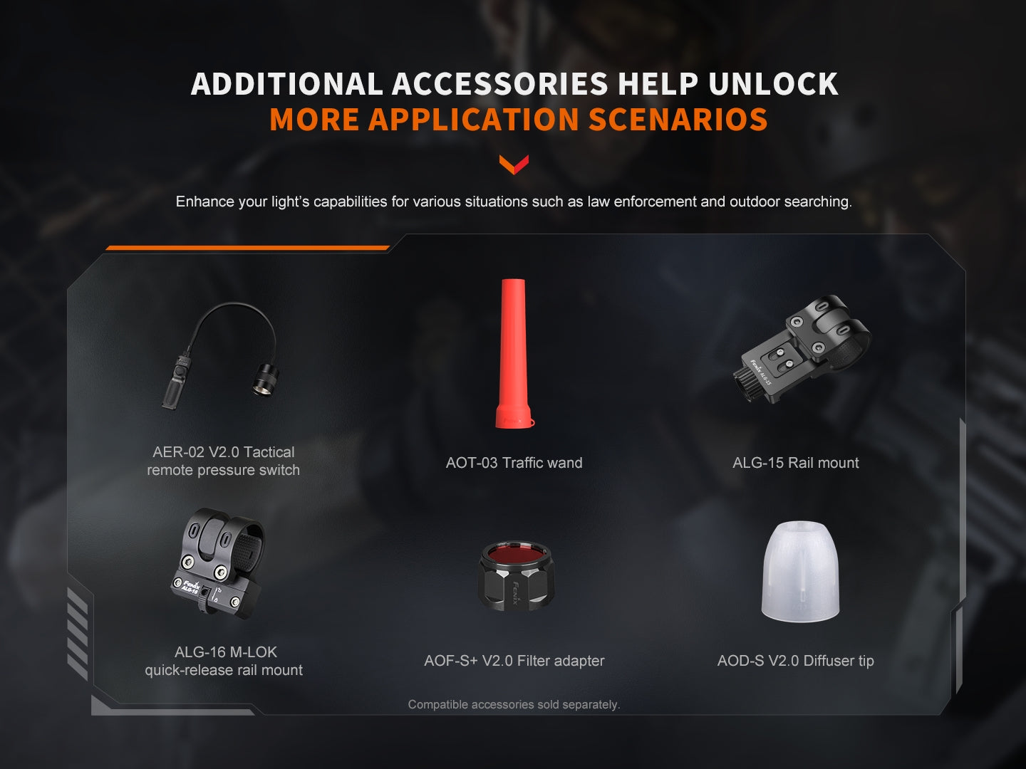 Fenix PD32R rechargeable tactical LED flashlight with silent switch, compact design, and brunette finish.
