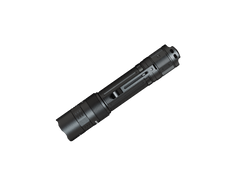Fenix PD32R rechargeable tactical LED flashlight with silent switch, black finish and compact design for outdoor or emergency use.