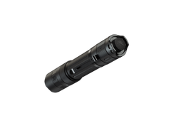 Fenix PD32R rechargeable tactical LED flashlight with silent switch, black body, and compact design for outdoor or tactical use.