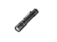Fenix PD45R ACE tactical flashlight with multiple modes, black body, and textured grip for enhanced handling and illumination.