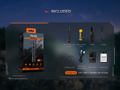 Fenix PD45R ACE tactical flashlight with multiple modes, black body, and textured grip for outdoor and tactical use