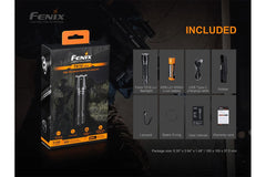 Fenix TK16 V2.0 tactical flashlight with 3100 lumens, compact handheld LED flashlight, black body, and tactical design.