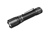 Fenix TK20R V2.0 rechargeable tactical flashlight with adjustable beam and free T5 tactical pen shown on a neutral background.