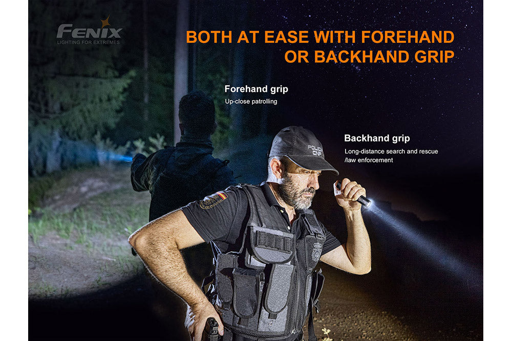Fenix PD35 V3.0 tactical flashlight in tropic green with 1700 lumens, compact design for everyday carry.