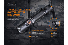Fenix PD35 V3.0 tactical flashlight in tropic green, showing compact design with textured grip and LED lens for everyday carry.