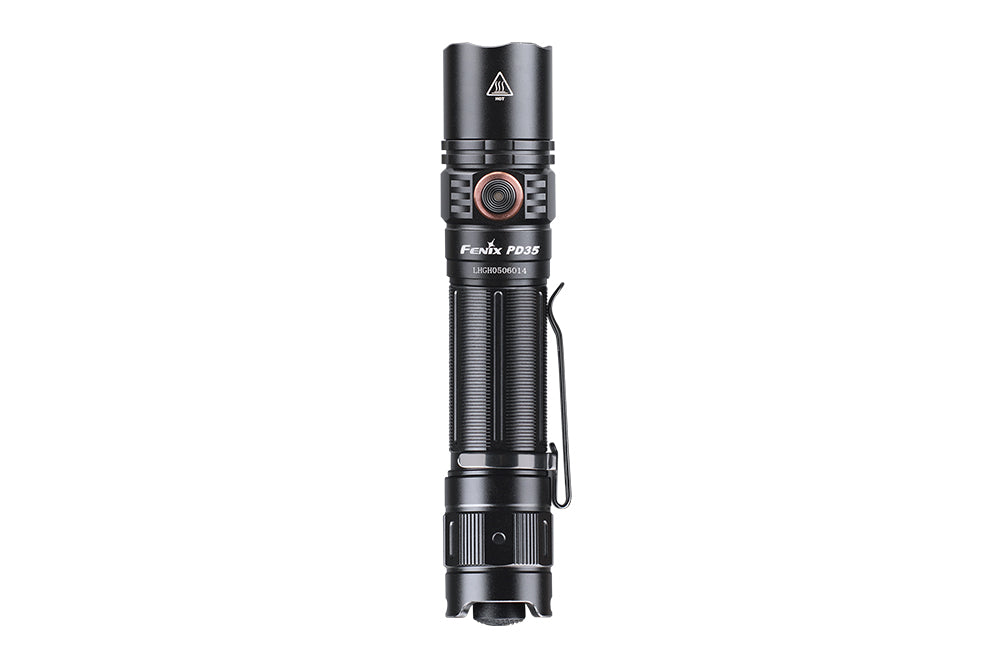 Fenix PD35 V3.0 tactical flashlight in tropical green, 1700 lumens, compact design for everyday carry and outdoor use