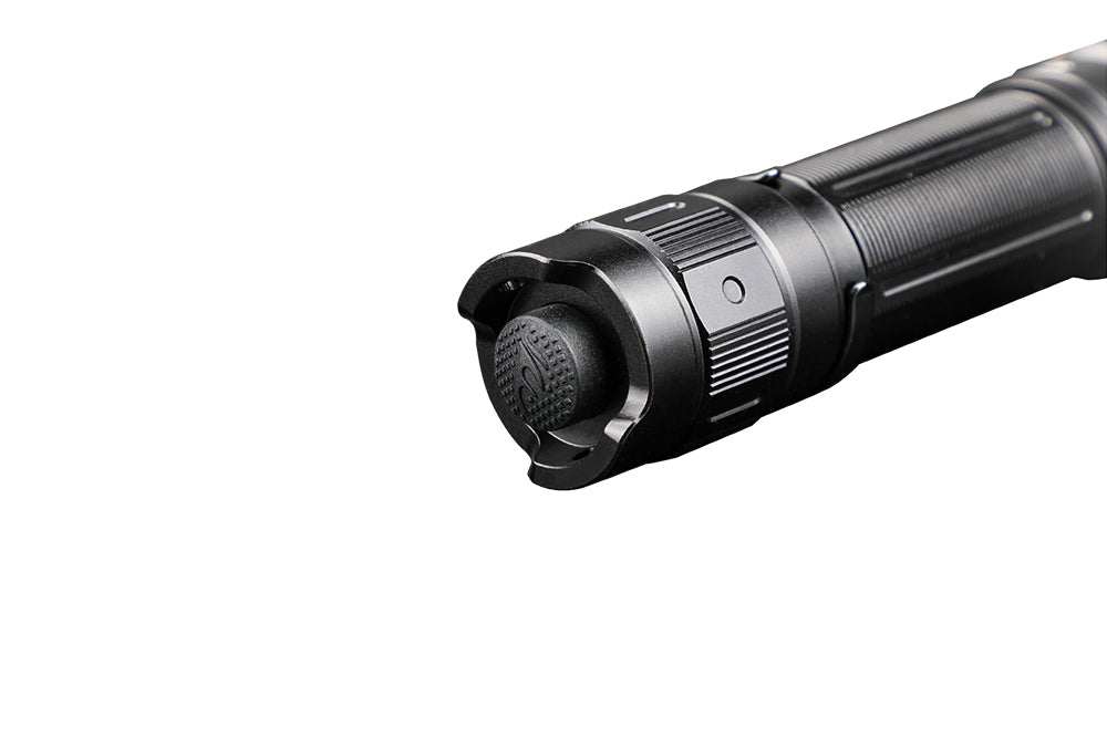 Fenix PD35 V3.0 tactical flashlight in tropical green, showing its compact design and LED lens for everyday carry and high lumens.