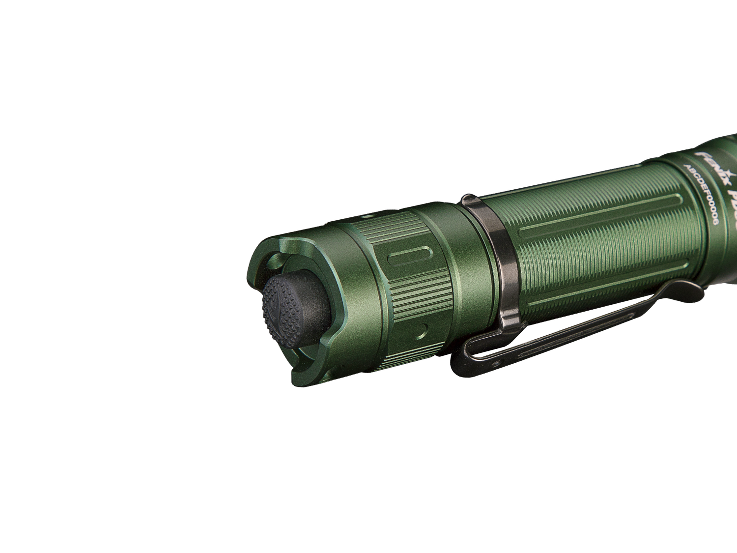 Fenix PD35 V3.0 tactical flashlight in tropic green, showing its compact design and LED lens for everyday carry.