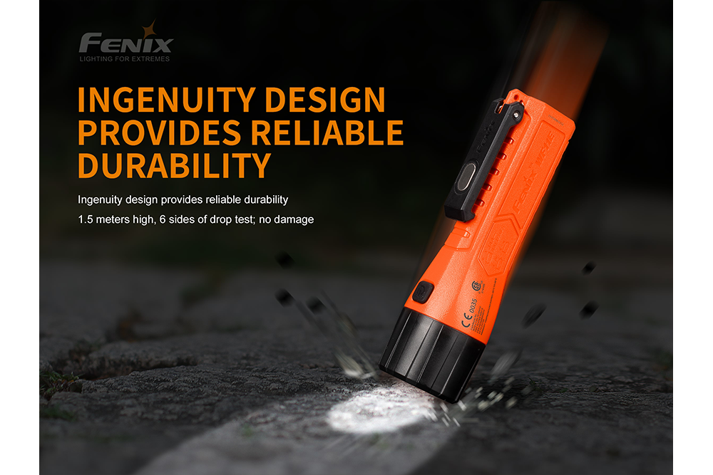 Fenix WF11E intrinsically safe work flashlight with durable body and bright LED light for safe industrial use.
