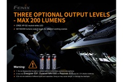 Fenix WF11E intrinsically safe work flashlight with durable body and LED beam, designed for industrial and hazardous environments.