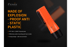 Fenix WF11E intrinsically safe work flashlight with durable metal body and bright LED light for industrial use