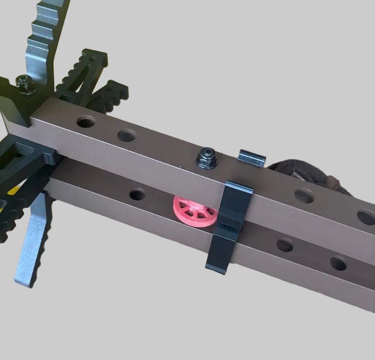Climbing stick management system with Trophyline Journey, Mile, and Rival Stick Wranglers by 3D Hunting Solutions, shown with mounting features.