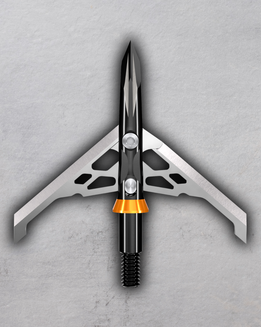 Steel crossbow with sleek design, branded as Speed Broadheads Crossbow Steel 125, displayed with detailed craftsmanship.