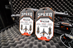 Crossbow Steel 125 by Speed Broadheads, a close-up of a durable steel crossbow bolt with broadhead tip for hunting and target shooting.
