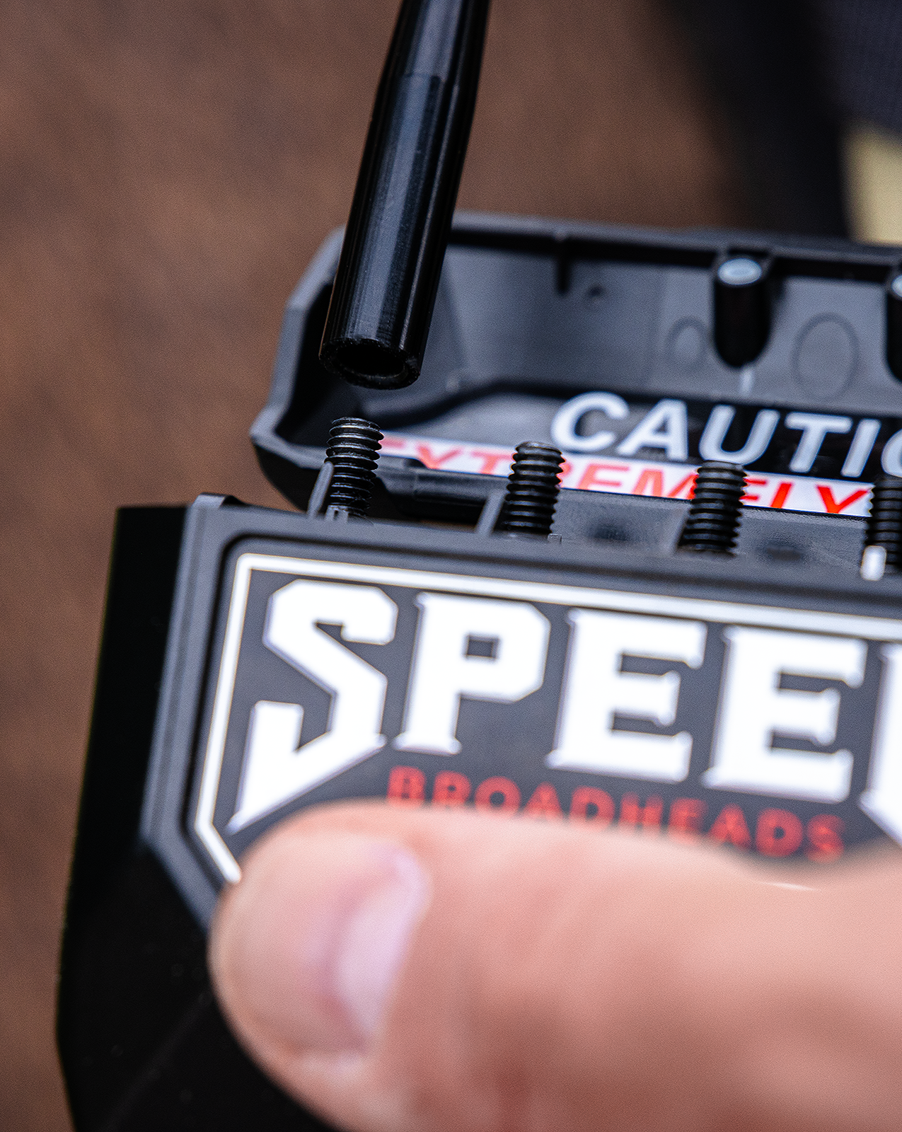 Speed Broadheads Speed Broadhead Case for storing and organizing broadheads, made of durable material with secure closure.
