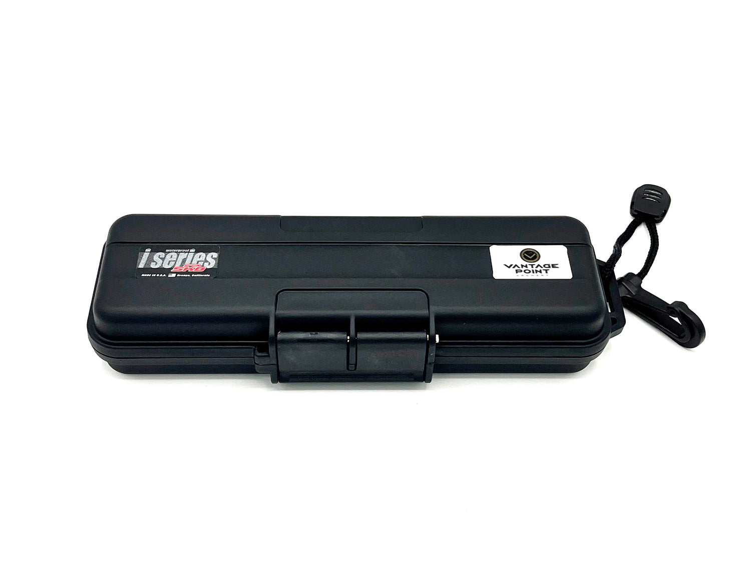 Vantage Point Archery VPA x SKB black watertight broadhead case with secure latch and protective foam interior for arrowheads