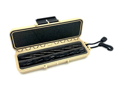 Vantage Point Archery VPA x SKB watertight broadhead case in black, designed for secure archery broadhead storage.