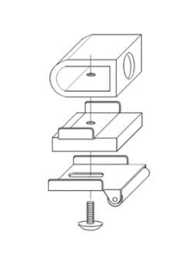 Vantage Point Archery accessory spacer block for bows, shown as a small black plastic component for archery equipment.