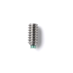 Vantage Point Archery soft tip set screw for bow arrow tips, close-up view showing threading and metal construction.