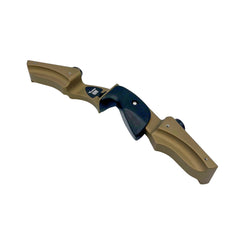 Left-handed Vantage Point Archery VPA Riser in OD Green, 13-inch all-purpose archery equipment for enhanced stability and precision.