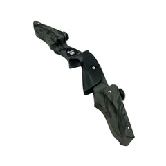 Left-handed Vantage Point Archery VPA Riser in OD green, 13-inch all-purpose archery bow riser for compound bows.