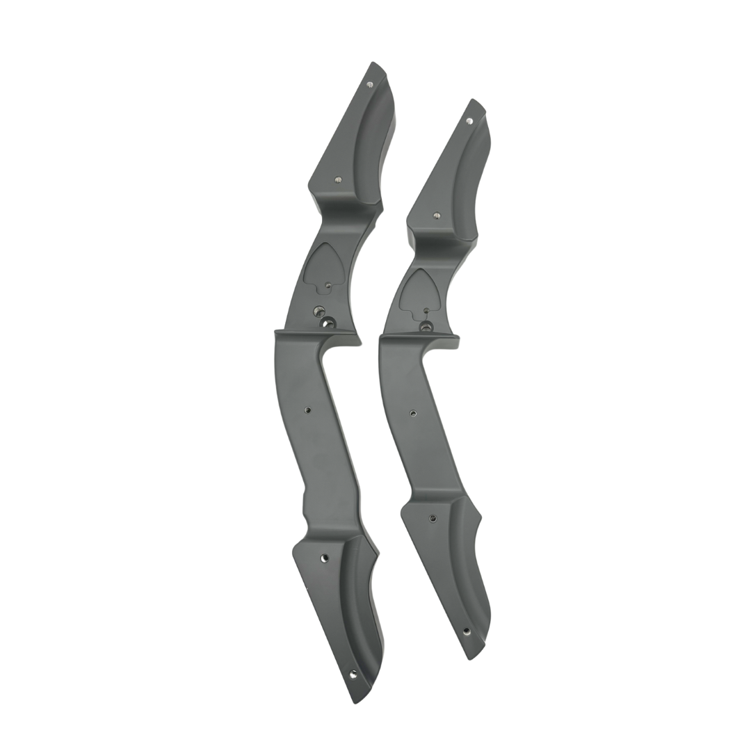 Left-handed Vantage Point Archery VPA Riser in OD green, 13-inch all-purpose bow riser for archery enthusiasts.