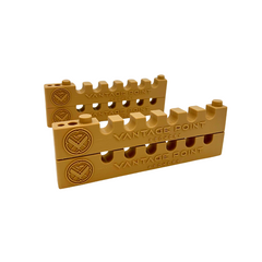 Vantage Point Archery Crest Rest in tan color, mounted on a bow, providing arrow support for precise shooting.